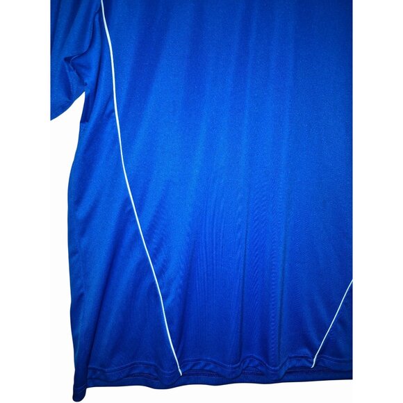 Adidas Mens Climalite Blue Short Sleeve Soccer Jersey V-Neck Size XL - Picture 5 of 7